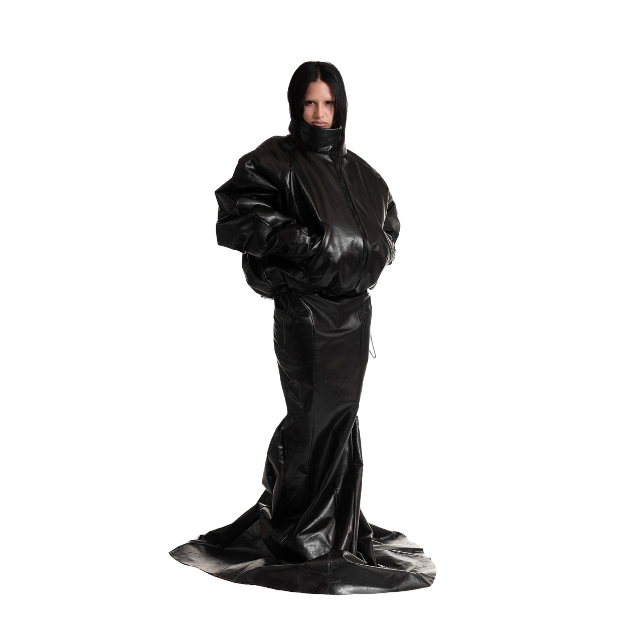 Leather Bomber HIgh-Neck