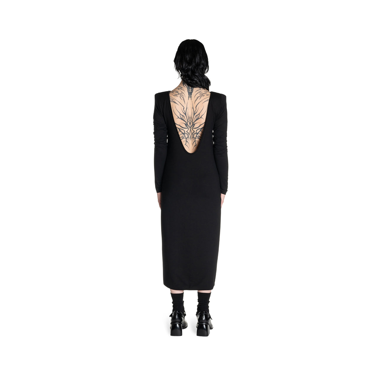 Neckline Dress w/ shoulder pads